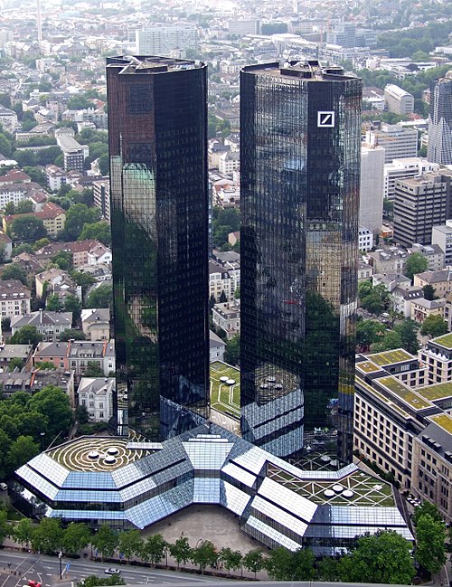 Deutsche Bank twin towers in Frankfurt