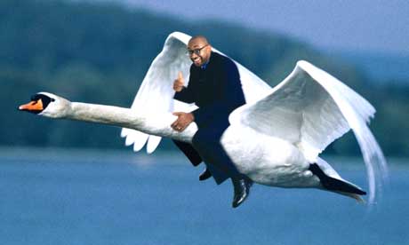 With his musical catchphrase 'Extra, extra,' Howard Brown became Halifax's brand icon, riding a giant swan in one advert.
