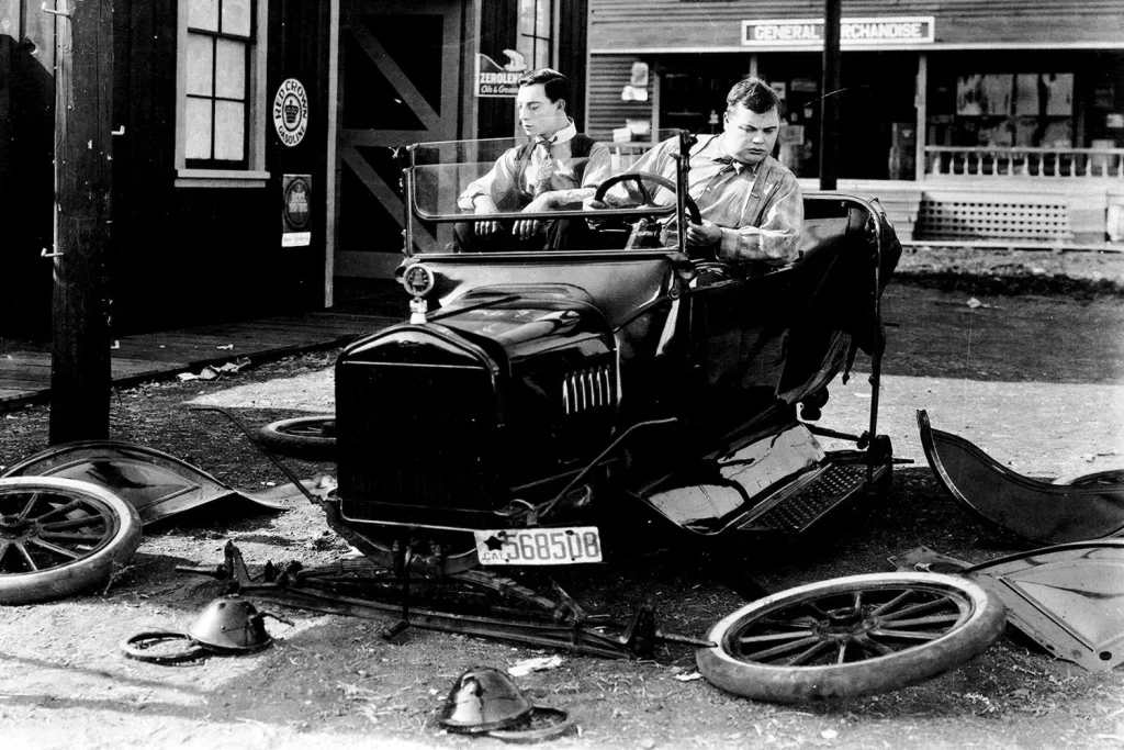 Sandy Crombie driving a wheel-less Standard Life?