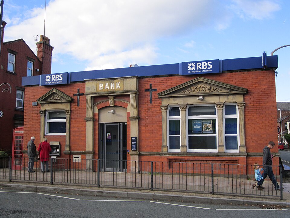 RBS branch, Burscough, Lancashire. Photo: Rept0n1x. File is licensed under the Creative Commons Attribution-Share Alike 3.0 Unported license.