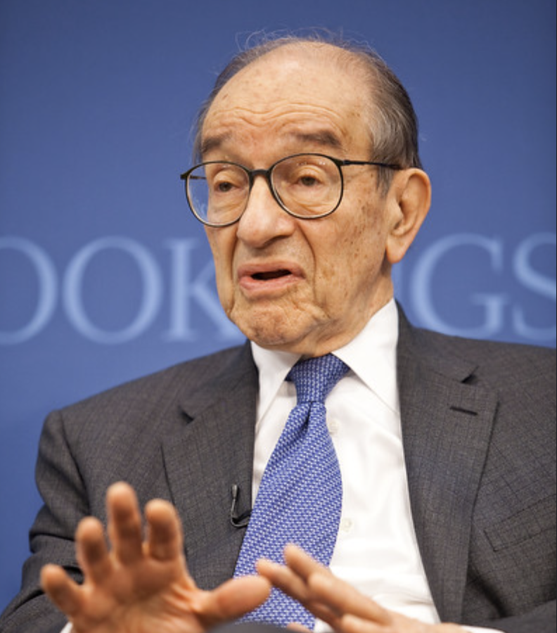 ex Fed chair Alan Greenspan was a disciple of libertarian icon Ayn Rand. Photo © Paul Morigi Photography / Brookings Institution. Licensed under an Attribution-Non Commercial-No Derivs 2.0 creative commons license.