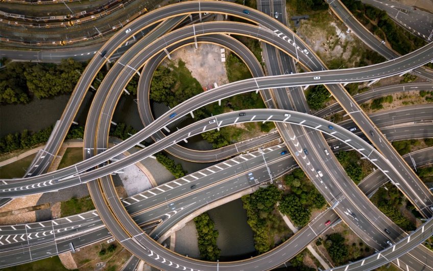 Road junction aerial view. Photo: John Lockwood on Unsplash