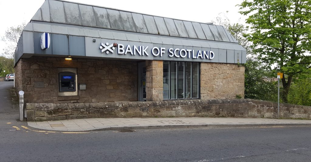Bank of Scotland branch in Gorebridge, Midlothian. Photo: © Ian Fraser