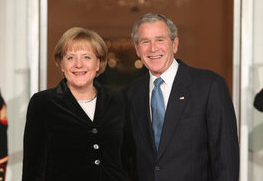 George Bush hosts G20 leaders, including German chancellor Angela Merkel, at the White House. White House photo by Chris Greenberg