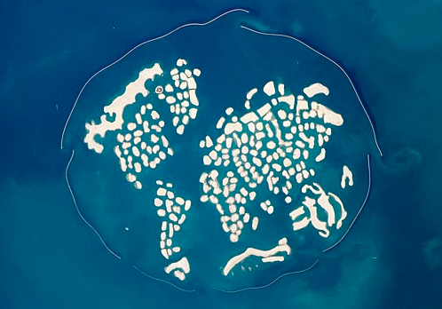 Dubai's The World Islands from space. Image: Nasa