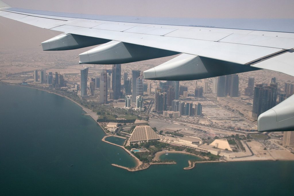 Doha's West Bay financial district, which barely existed in 2001. File licensed under Creative Commons Attribution 4.0 International license. Copyright © Vyacheslav Argenberg / www.vascoplanet.com/
