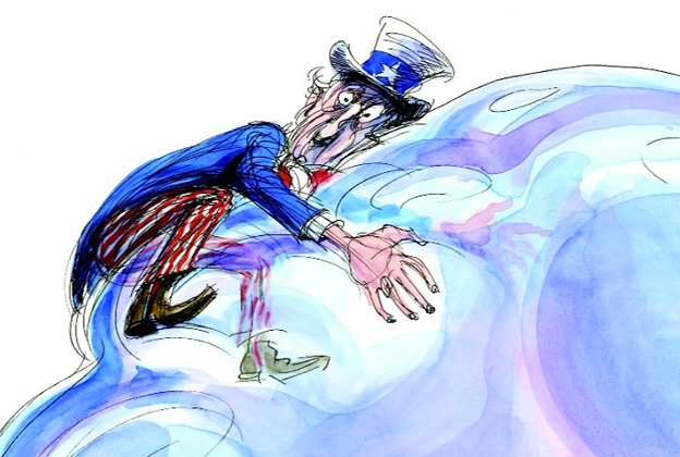 One of Victor Juhasz's excellent illustrations for Rolling Stone's 'The Great American Bubble Machine' Copyright © Victor Juhasz Illustration  https://juhaszillustration.com/