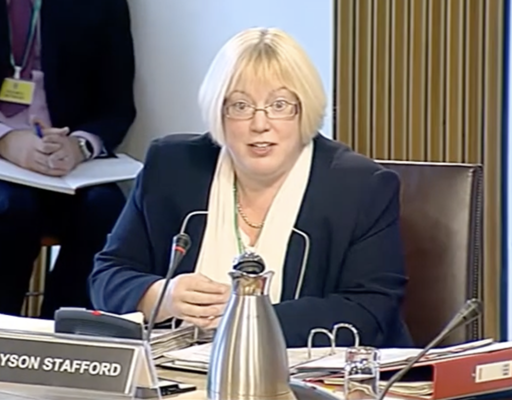Alyson Stafford appears before the Scottish Parliament's Pubic Audit Committee