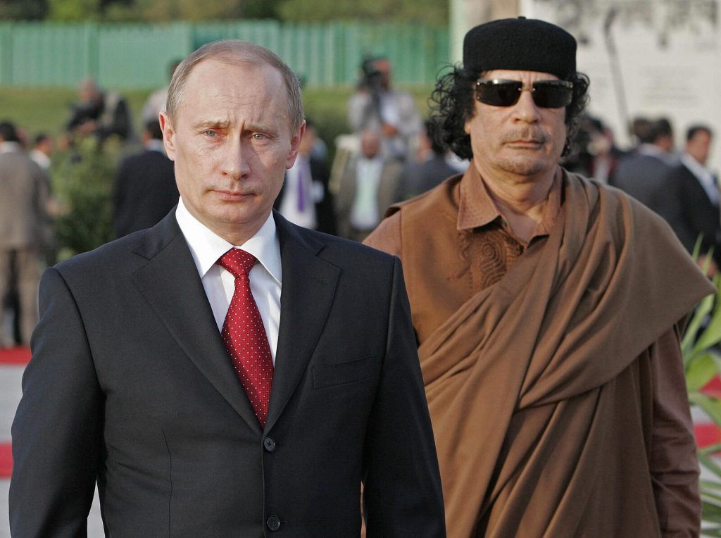 Vladimir Putin with Muammar Gaddafi in Tripoli. Photo: www.kremlin.ru. Licensed under under Creative Commons Attribution 3.0 License.
