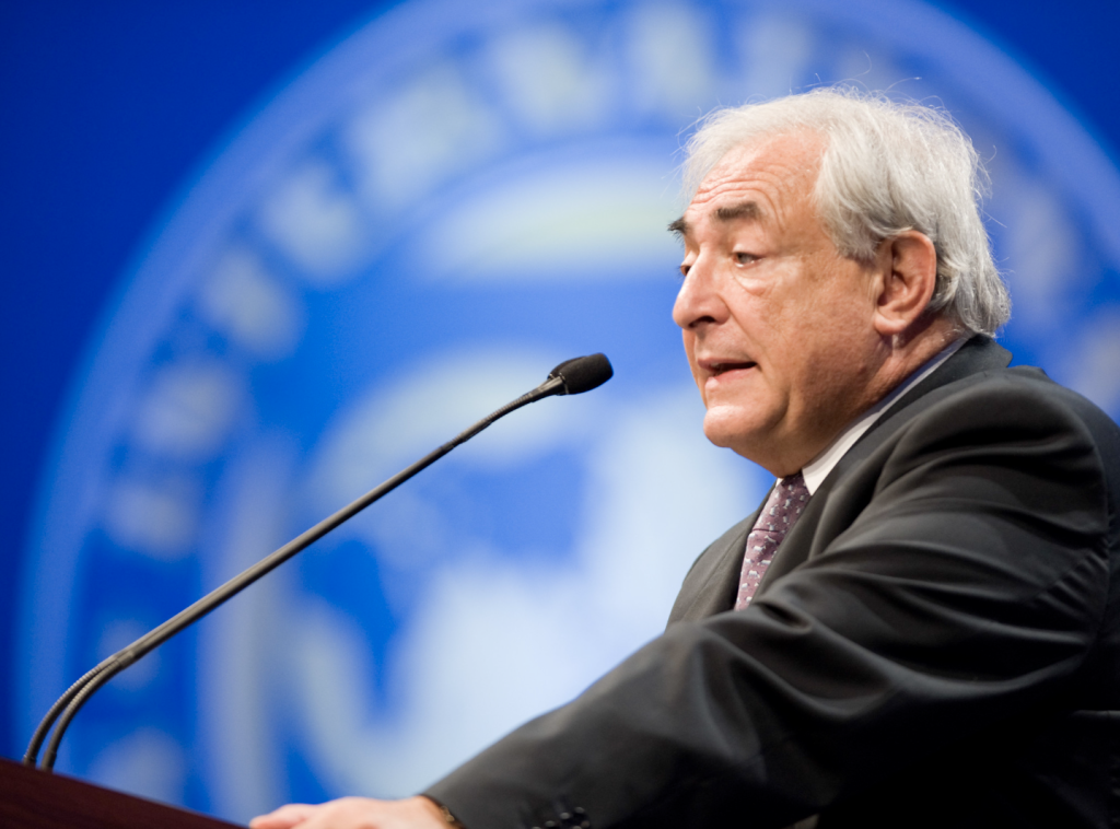 IMF managing director Dominique Strauss-Kahn addresses the 2010 IMF/World Bank Annual Meetings on 8 October 2010 in Washington DC. IMF staff photo CC BY-NC-ND 2.0