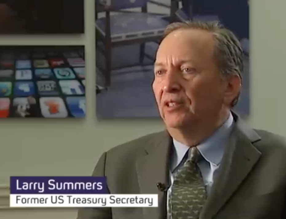 Larry Summers on Channel 4 News. Interviewed by Krishnan Guru-Murthy