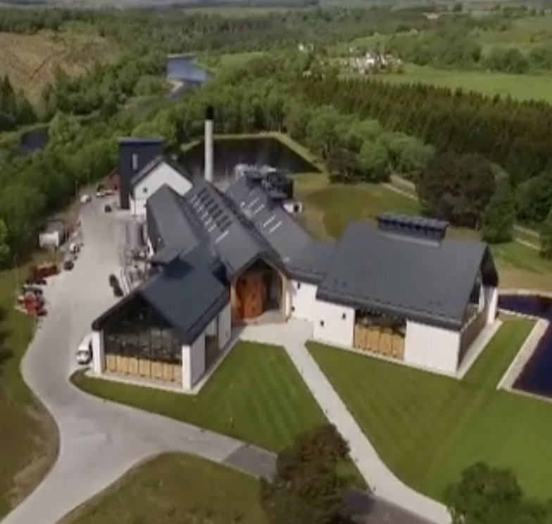 Aerial view of the Dalmunach Distillery, opened by Chivas Brothers in June 2015.